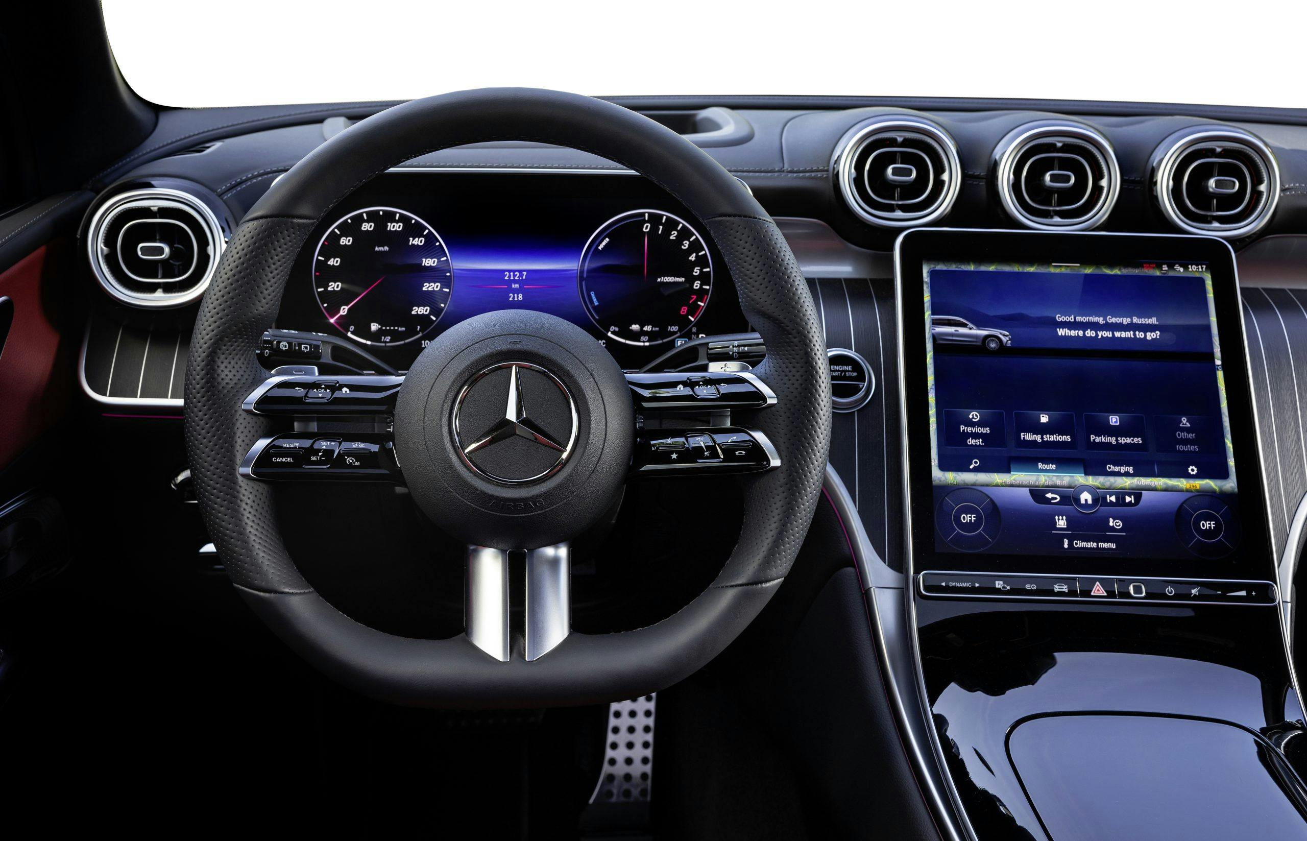 Mercedes-Benz GLC SUV interior front screens
