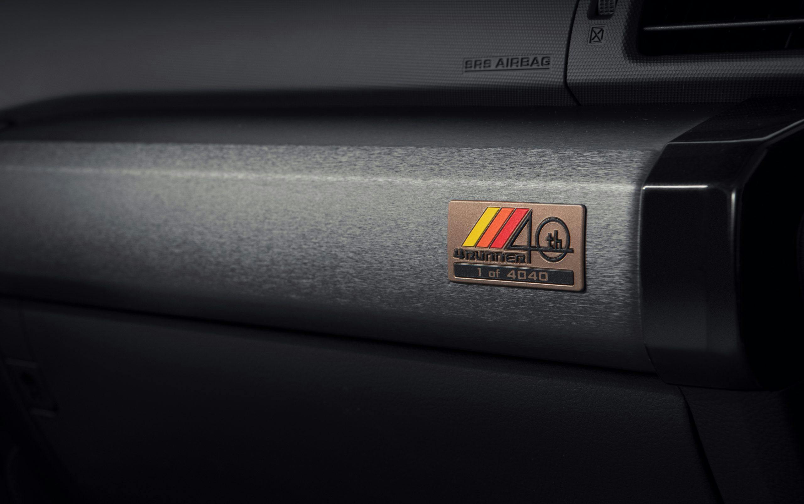 2023 Toyota 4Runner 40th Anniversary interior 40th AE badge detail