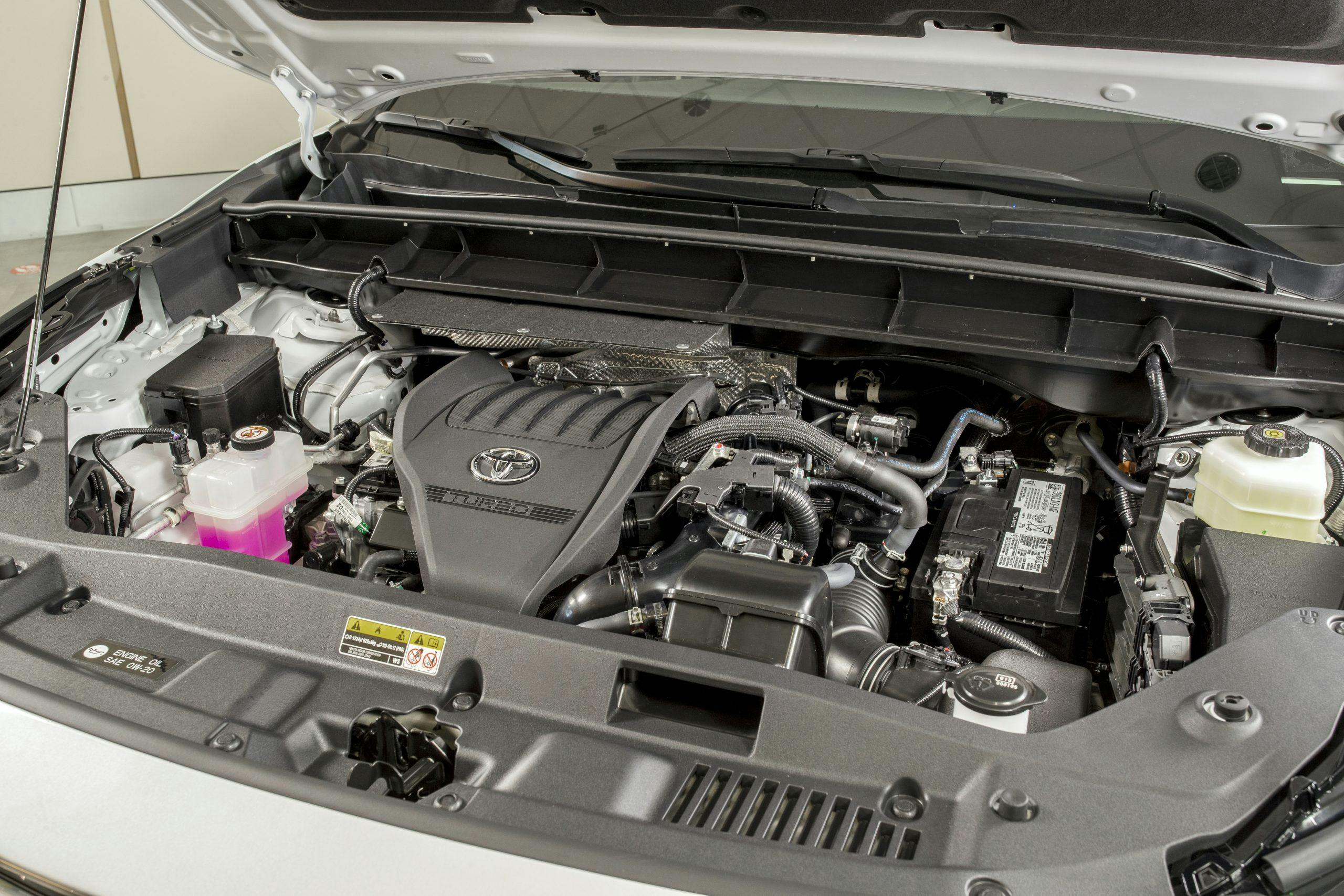 2023 Toyota Highlander Turbo engine under the hood