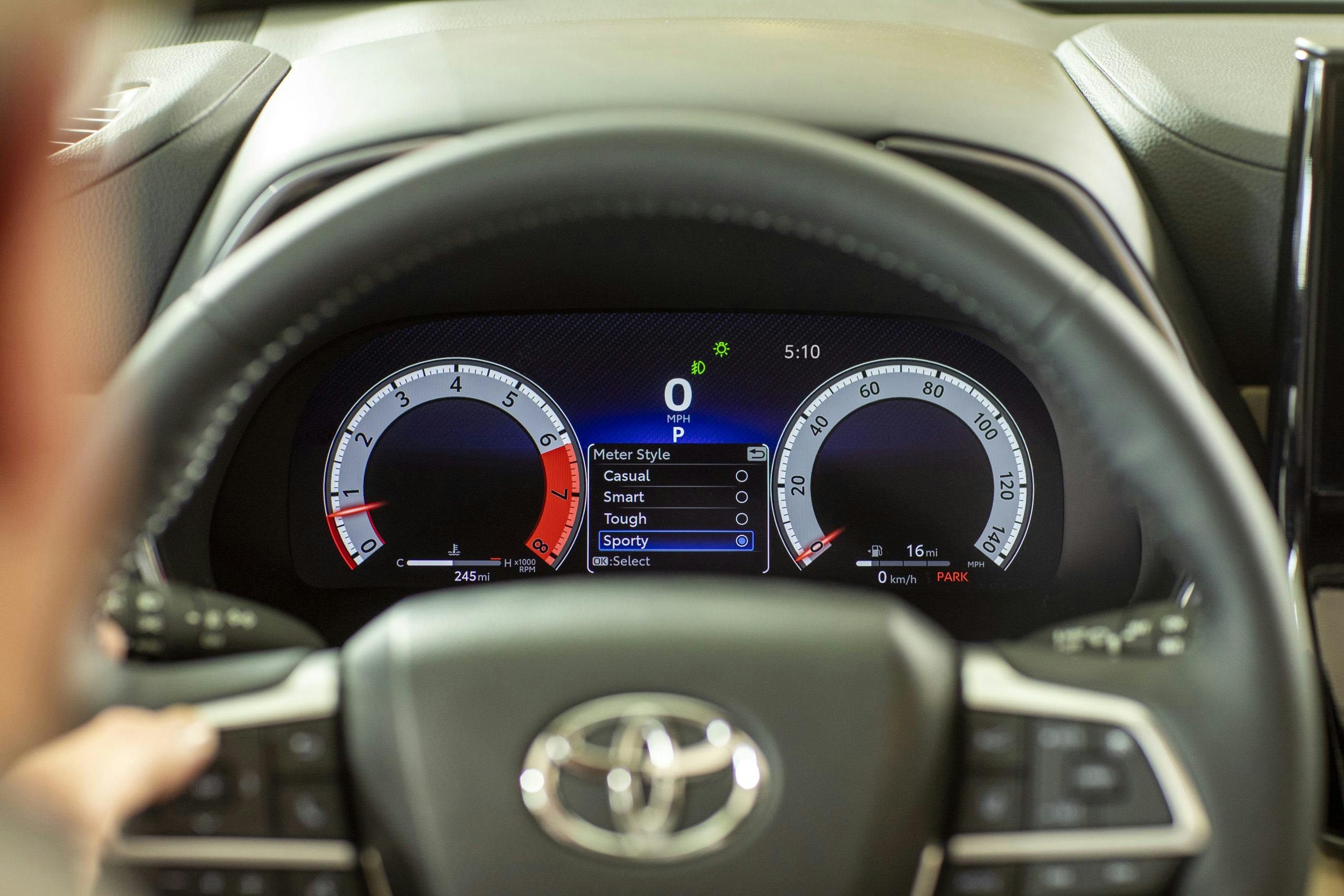2023 Toyota Highlander Turbo interior digital instrument cluster "sporty"