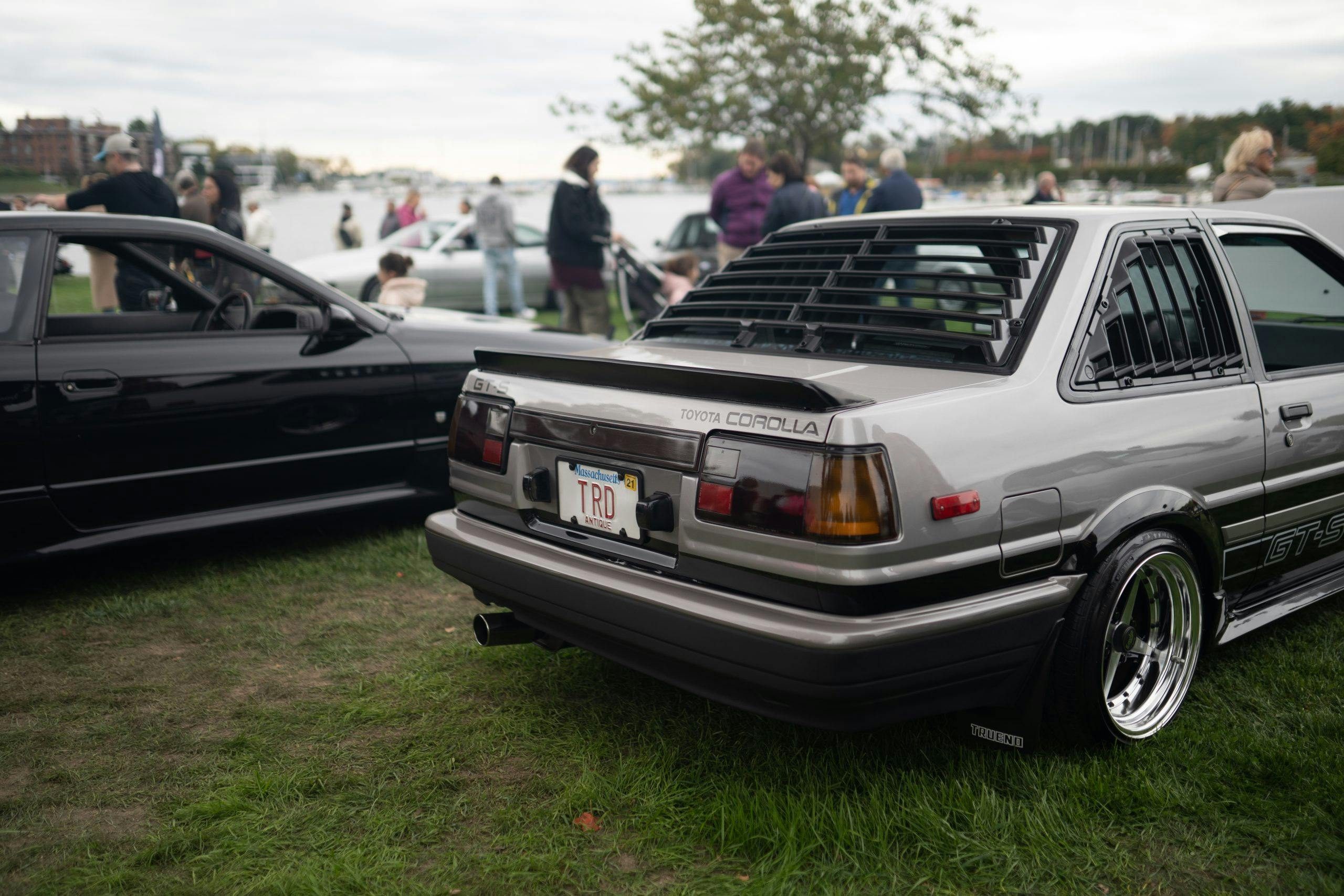Toyota Corolla sits on the show field at RADwood event