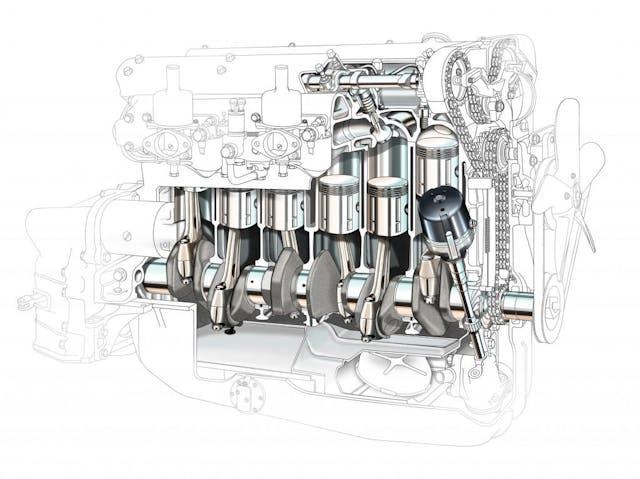 jaguar inline six engine angle cutaway