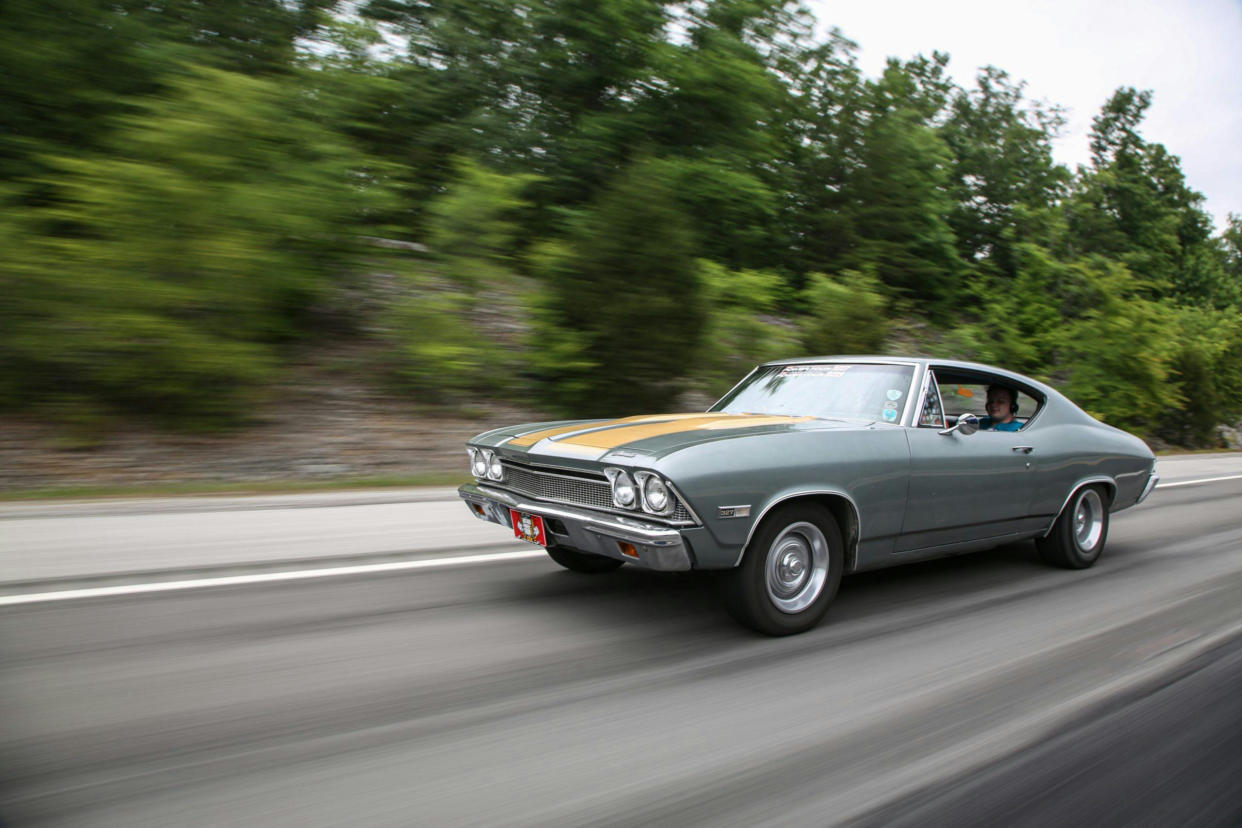 Chevelle cruises down back road