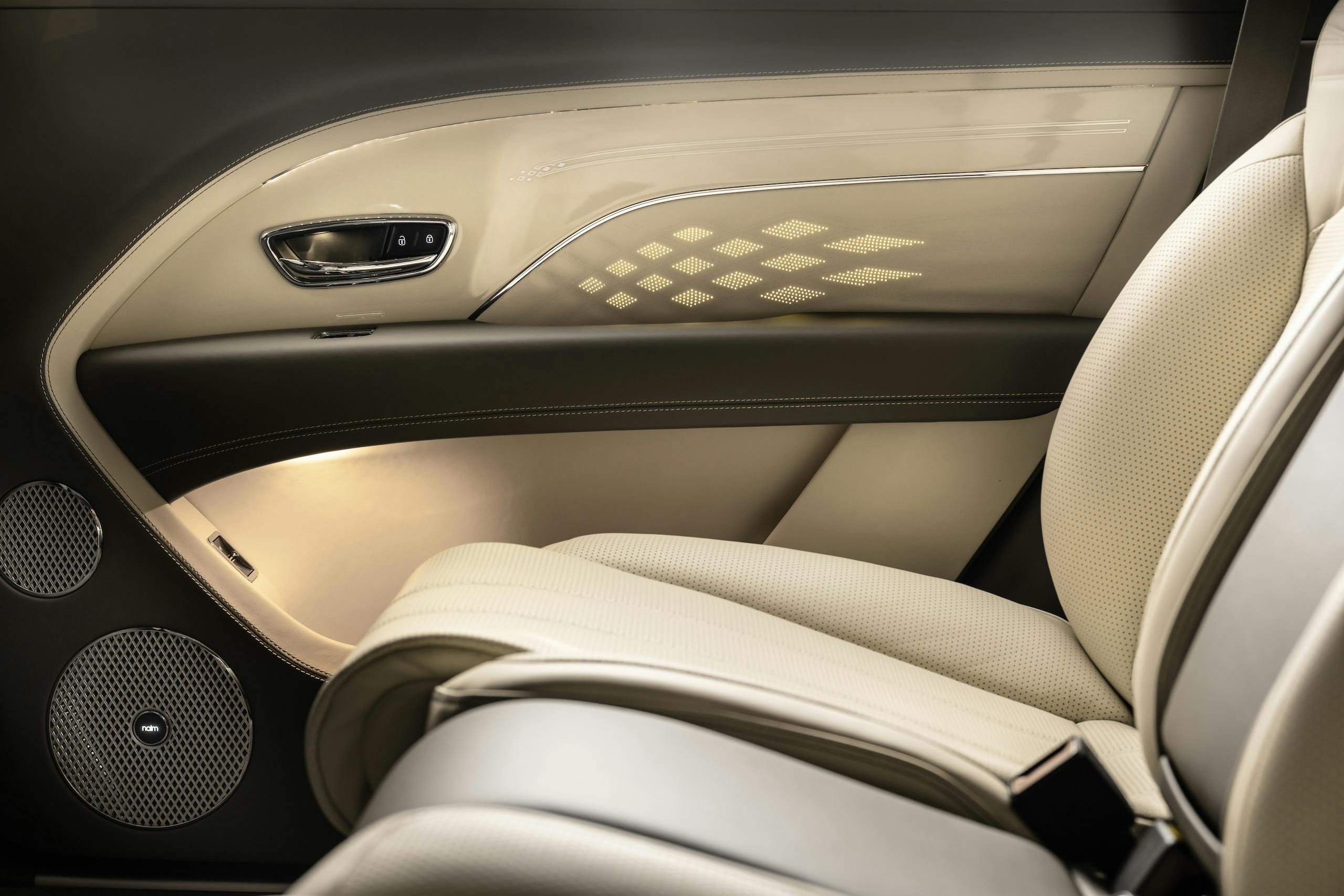 Bentley Bentayga interior rear door panel
