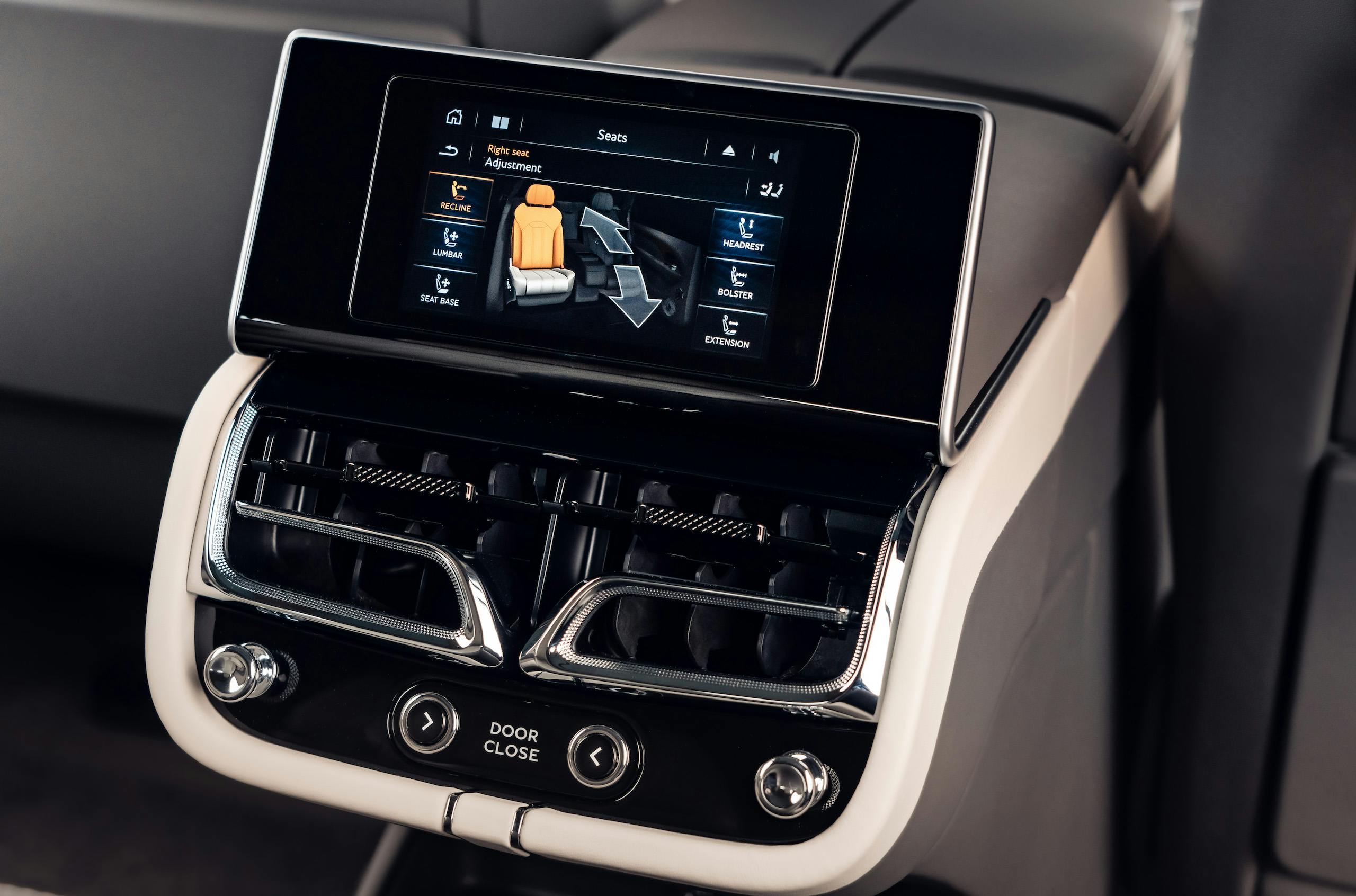Bentley Bentayga interior rear seat controls