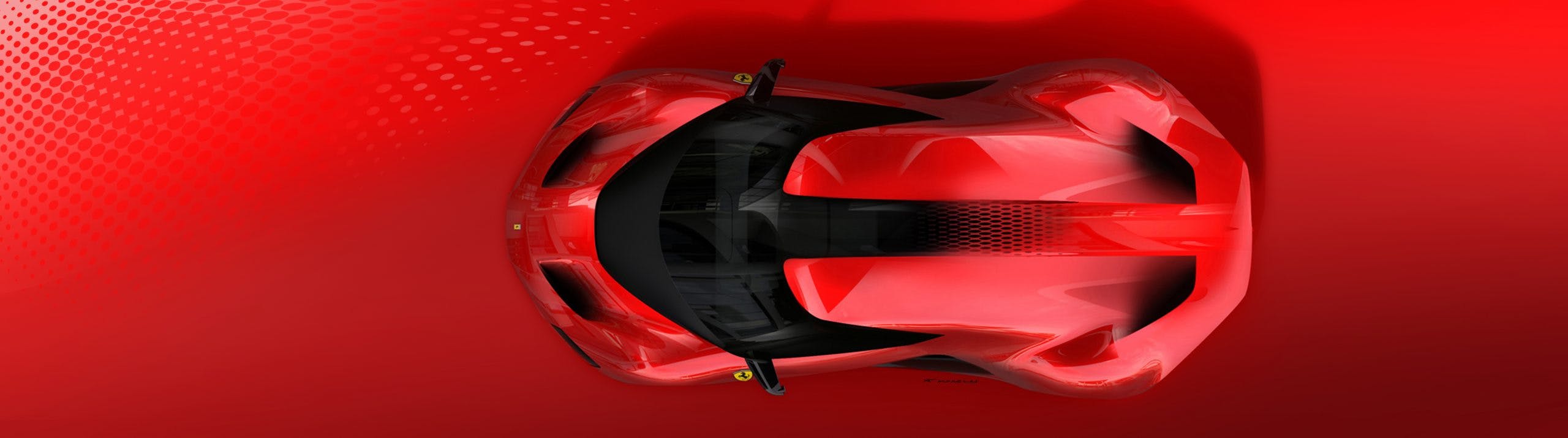 Ferrari SP48 Unica design sketch top down