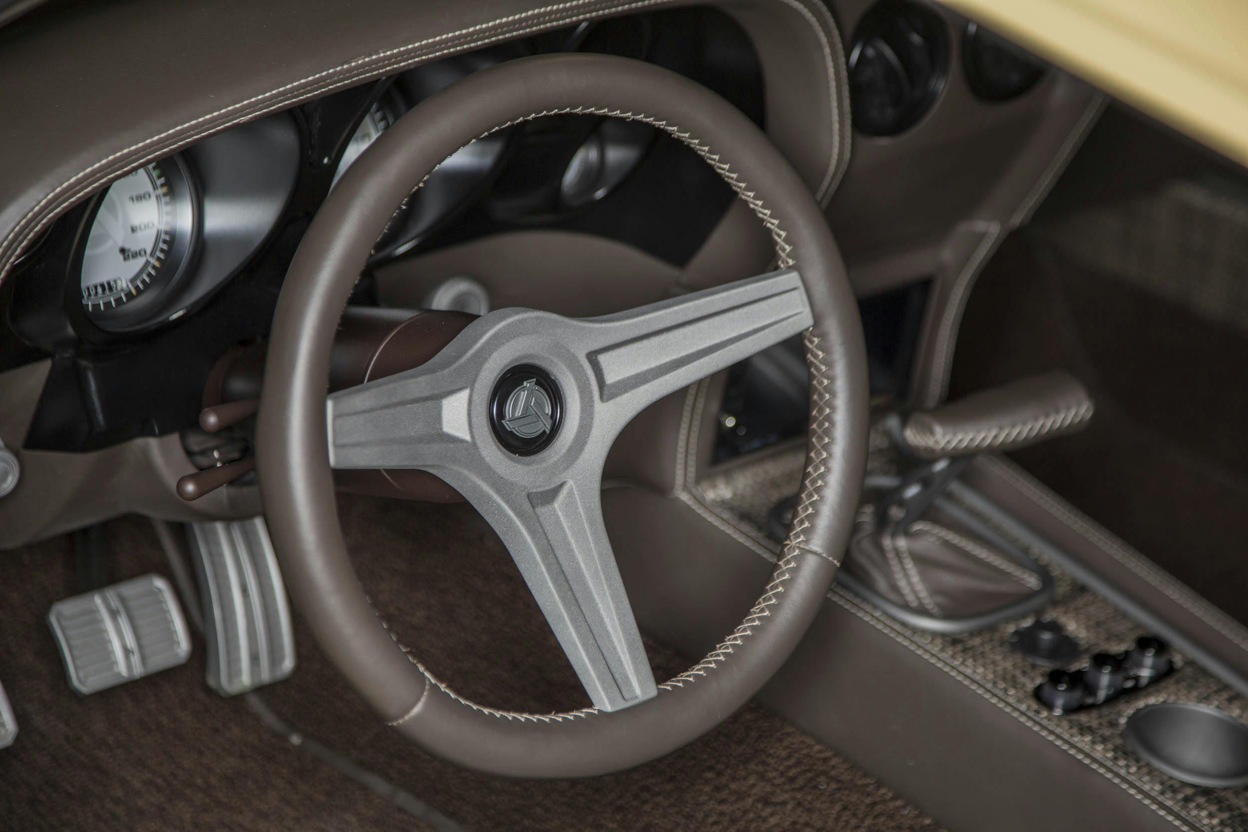 Speedkore Downey Jr 1970 Mustang interior steering wheel