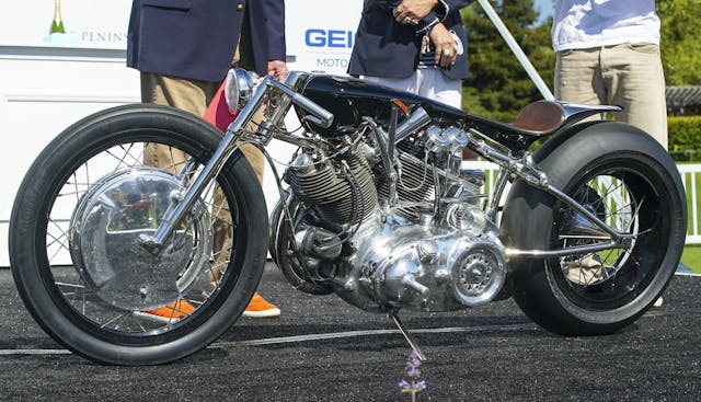 2022 quail motorcycle gathering best in show winner vincent restomod
