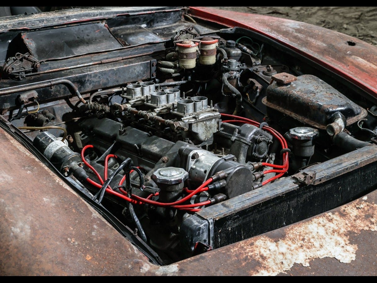 1968 Fiat Dino Spider barn find Historics Auctioneers engine