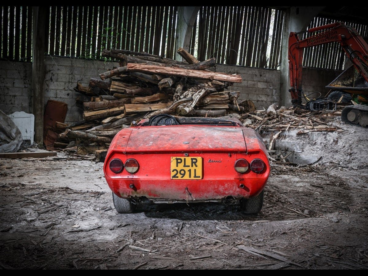 1968 Fiat Dino Spider barn find Historics Auctioneers rear