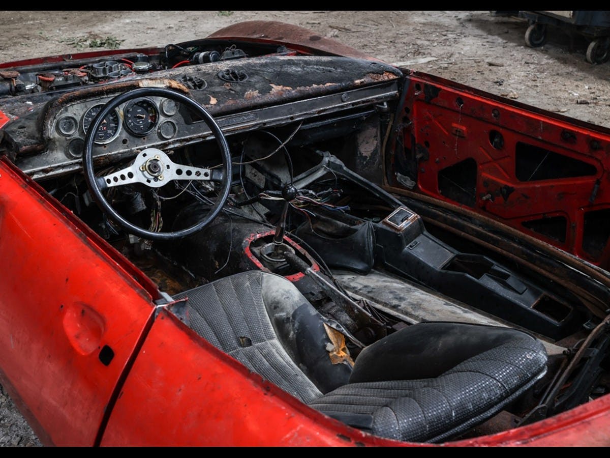 1968 Fiat Dino Spider barn find Historics Auctioneers interior