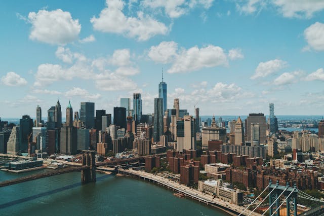 new york skyline manhattan bridge