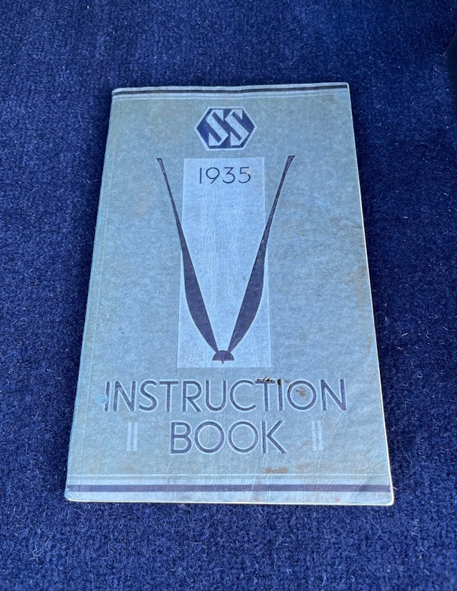 1935 SS Cars Limited - SS 1 Airline Saloon - Greenwich - Instruction Book
