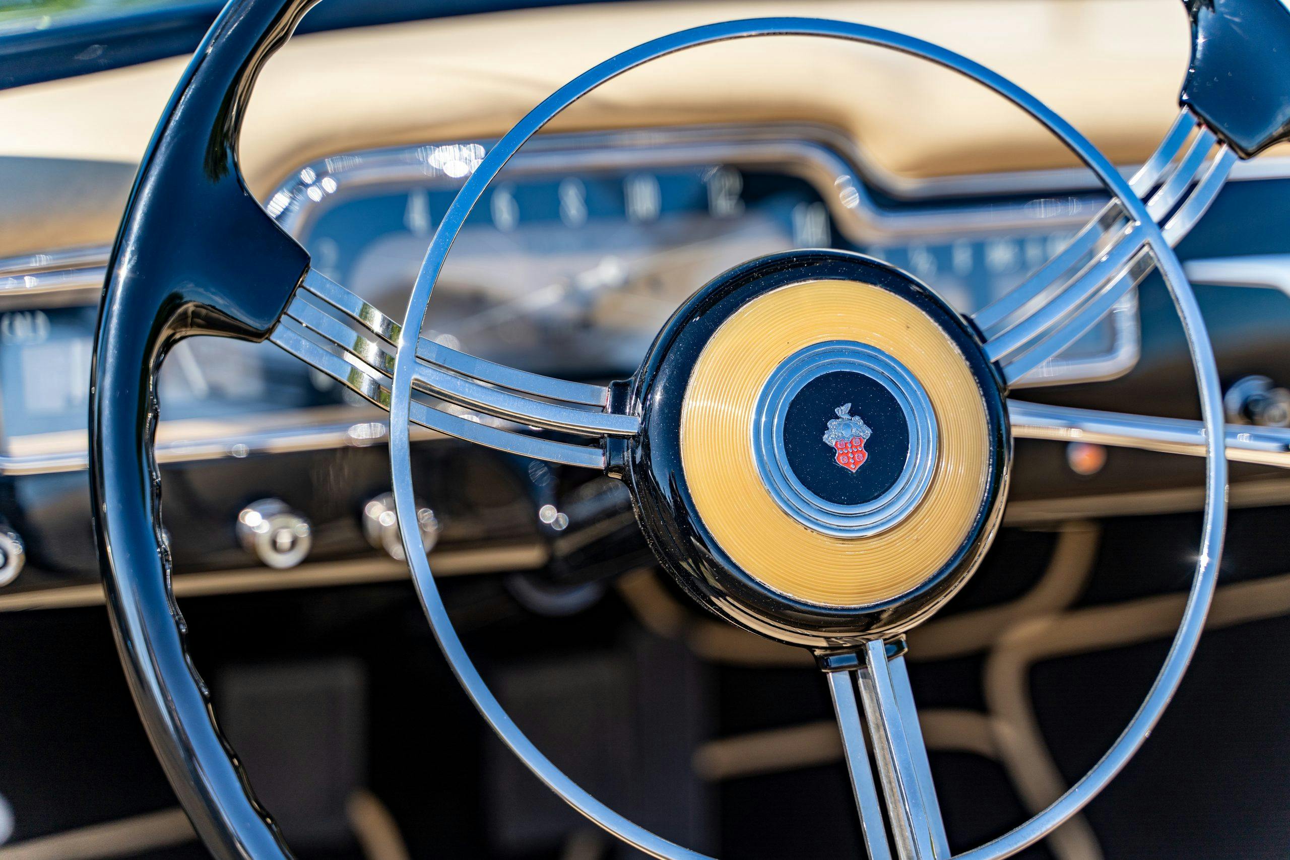 1948 Packard Victoria Convertible Eight by Vignale - 2022 Greenwich Best of Show - Steering wheel