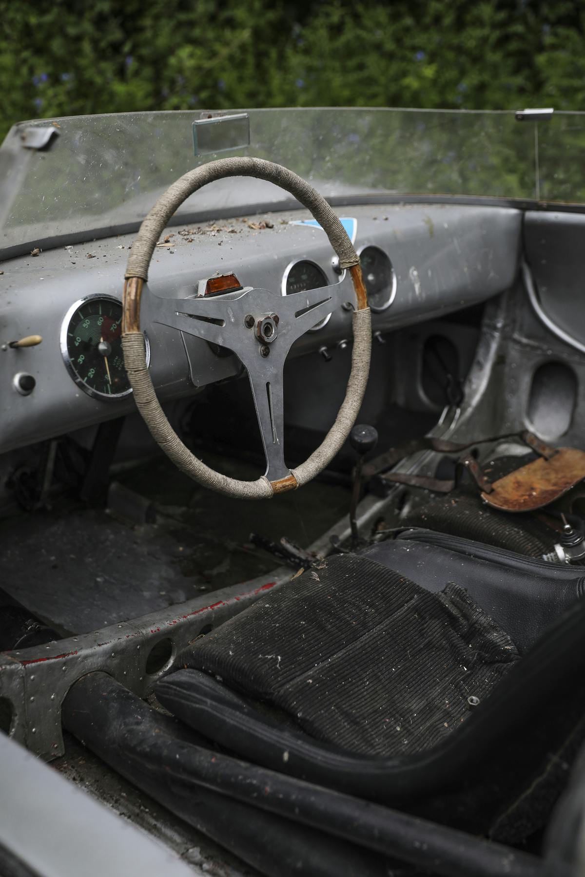 1956 Porsche 550 Spyder interior barn find gooding