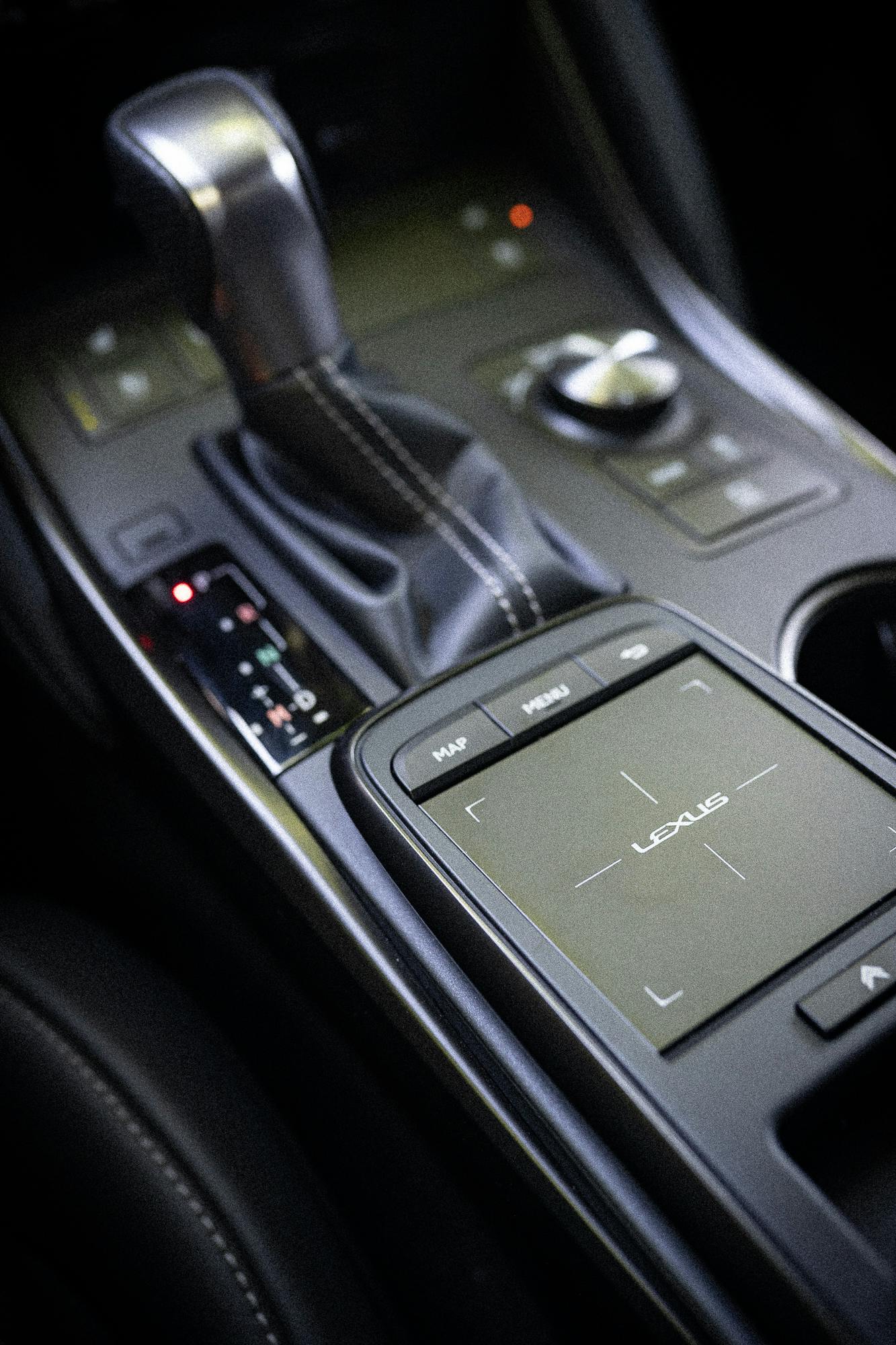 2022 Lexus IS500 F Sport Performance center console closeup