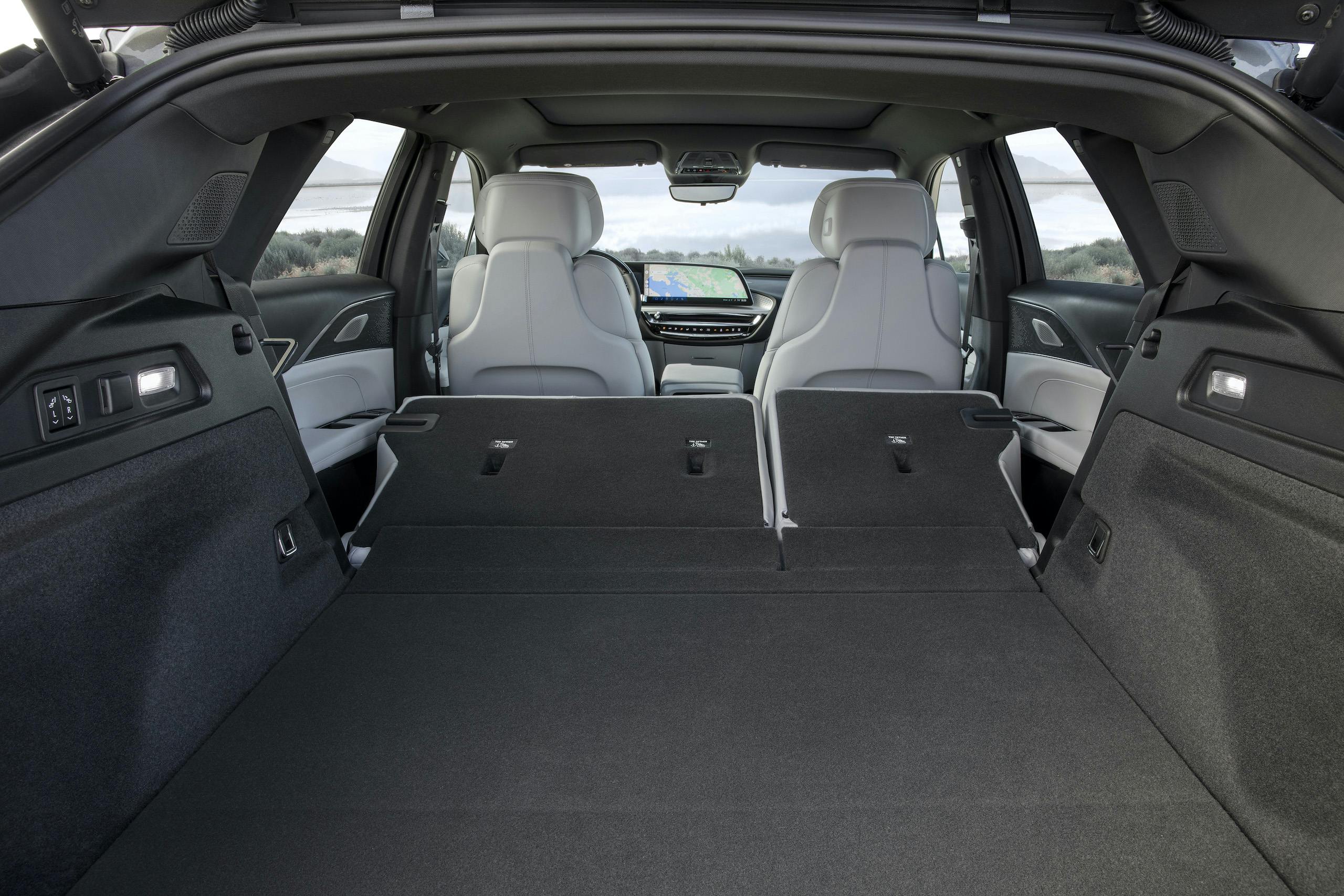 2023 Cadillac Lyriq 450E interior rear cargo seats down
