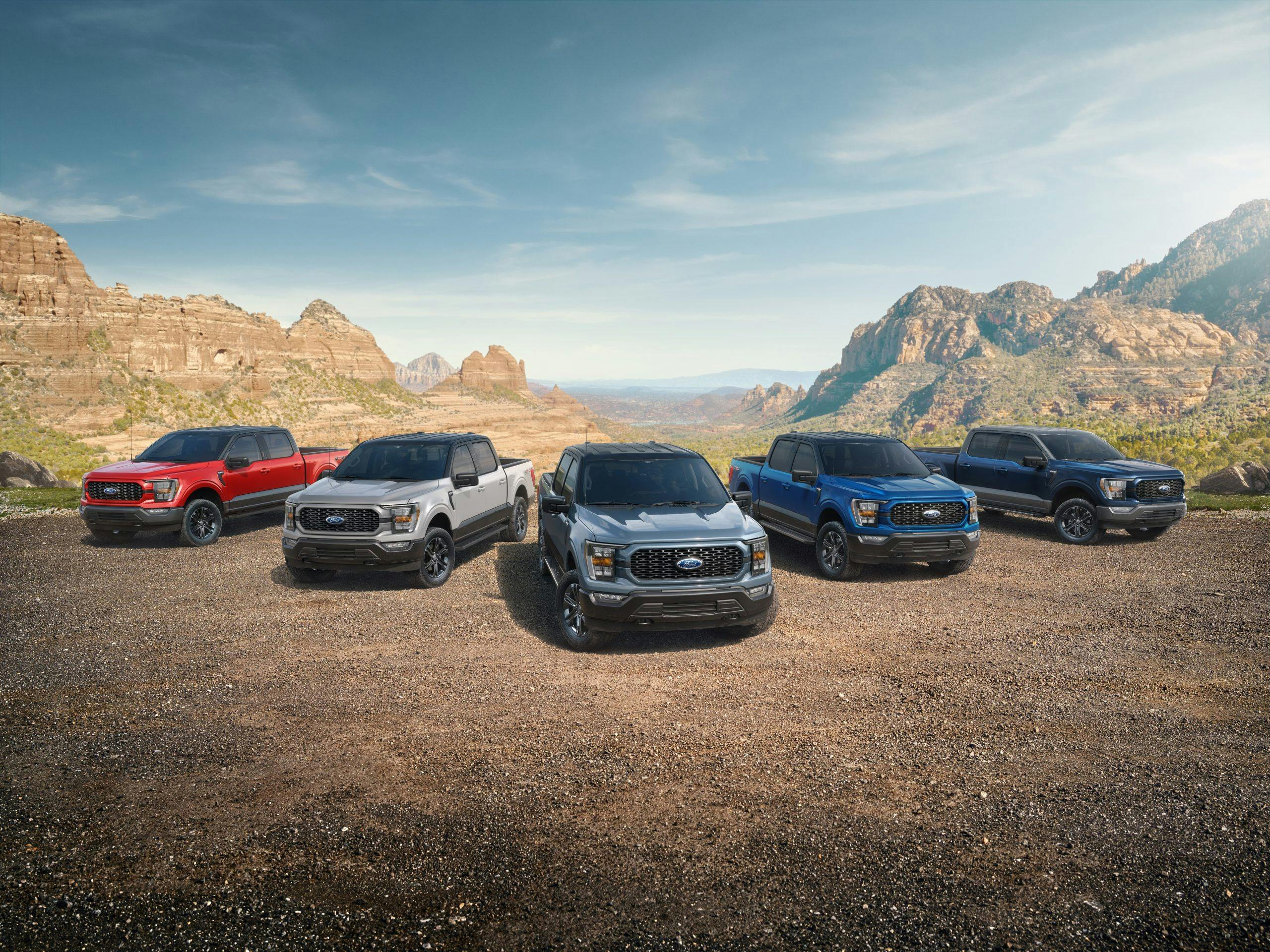 2023 F-150 Heritage Edition five-truck group shot