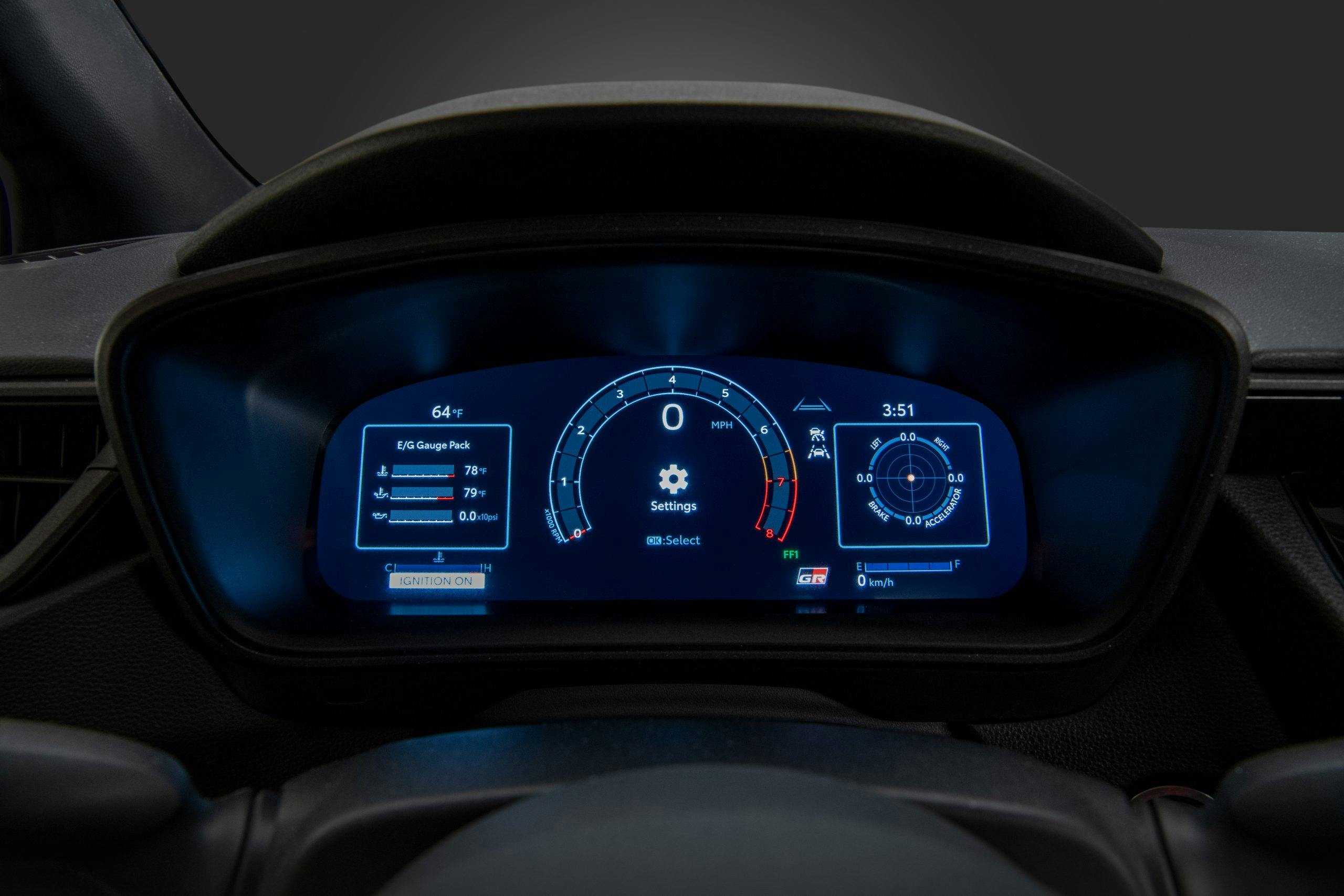 2023 Toyota GR Corolla Morizo Edition digital instrument cluster interior