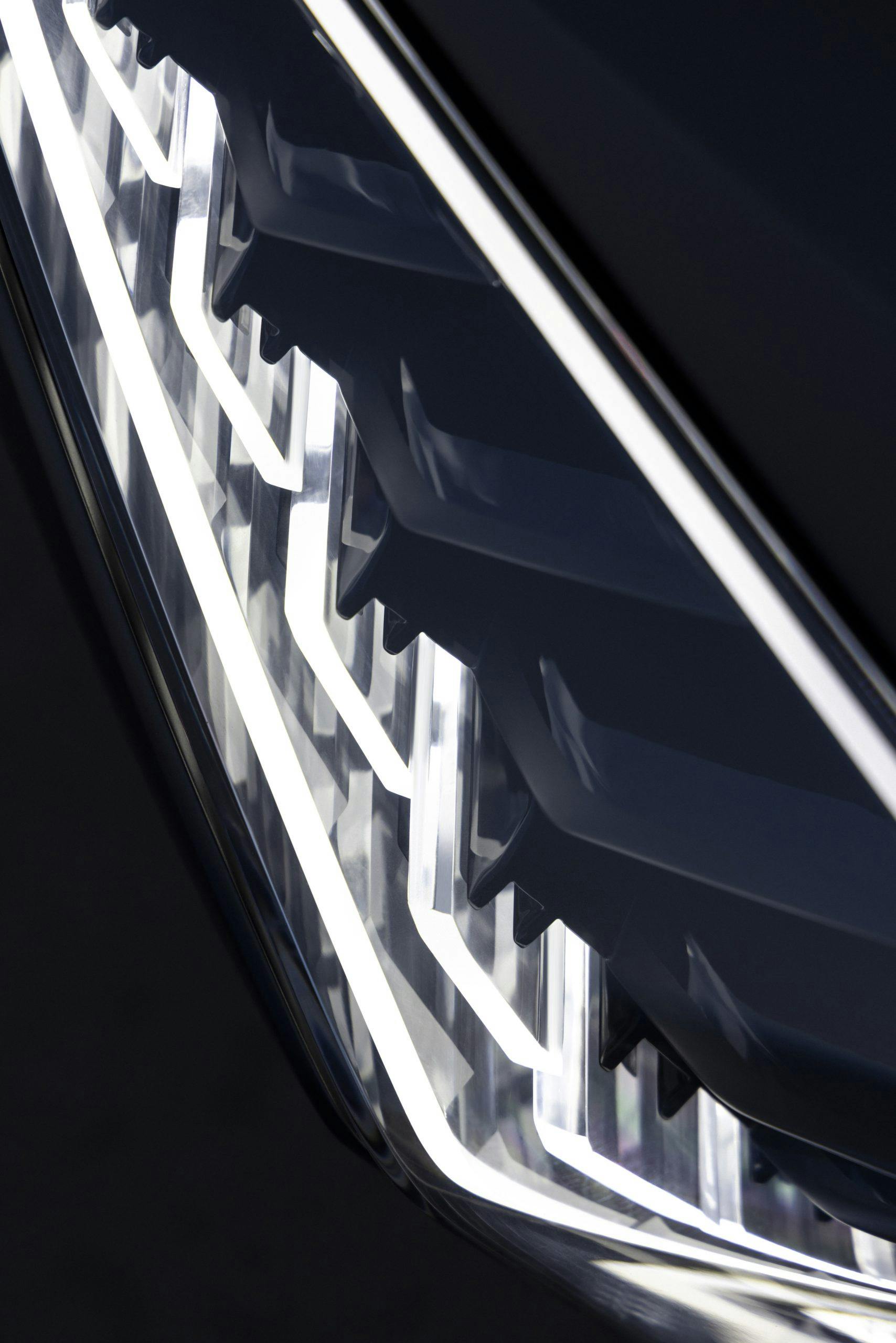 Cadillac LMDh prototype headlight closeup vertical