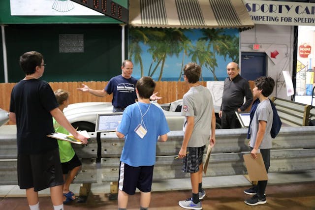 Fred Simeone and Kevin Kelley talk cars to kids