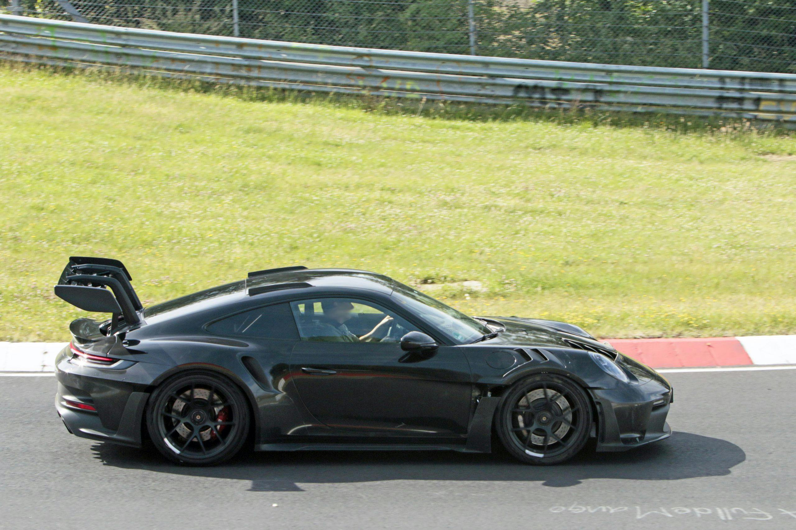 Porsche 911 GT3 RS Spy Shots exterior side profile and rear