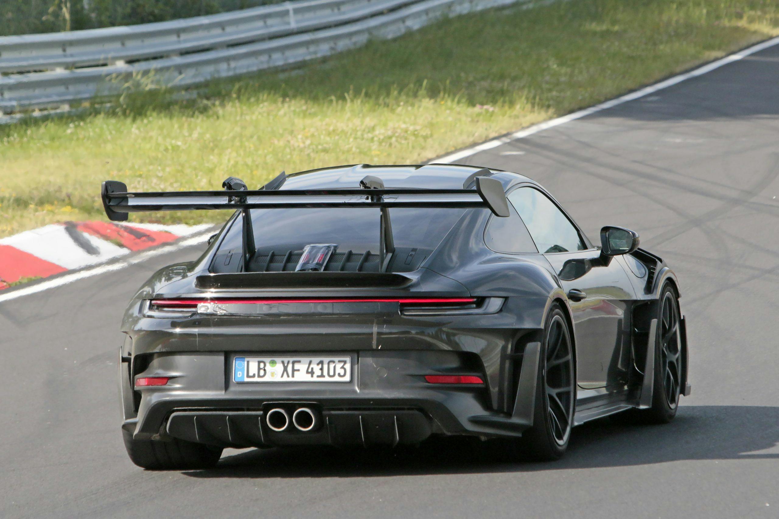 Porsche 911 GT3 RS Spy Shots exterior rear end close