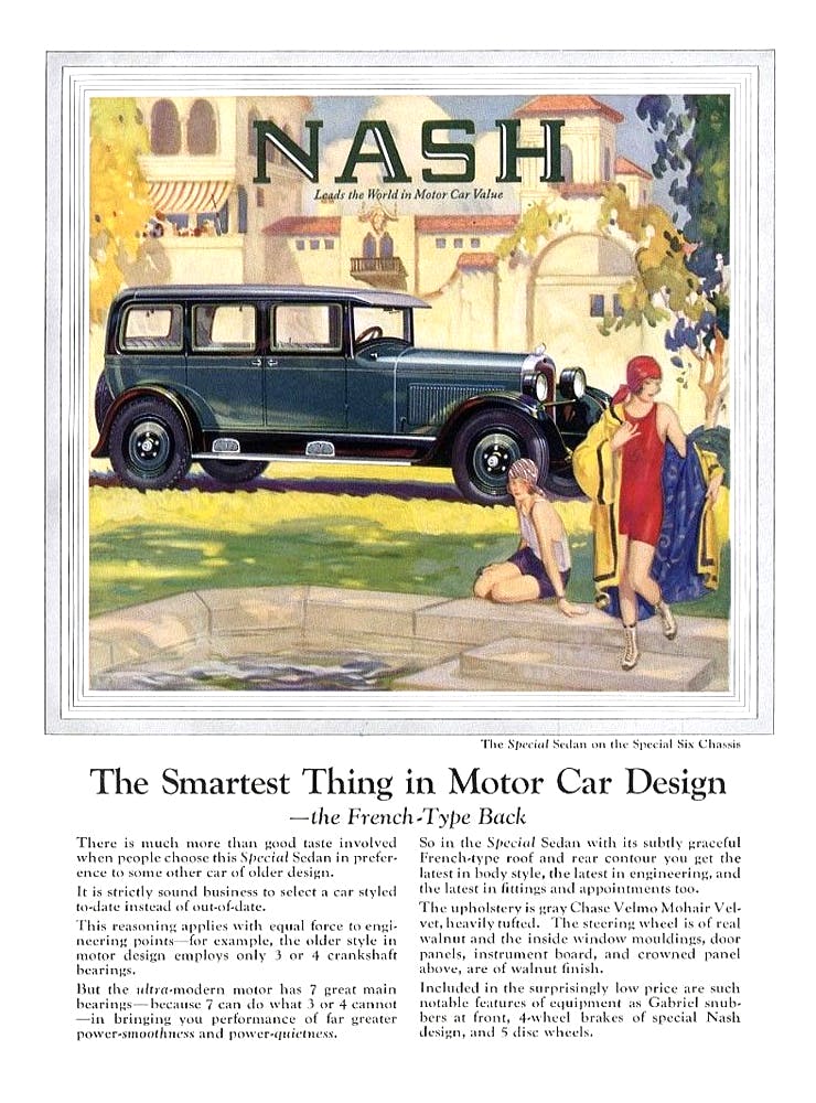 1927 nash special six ad