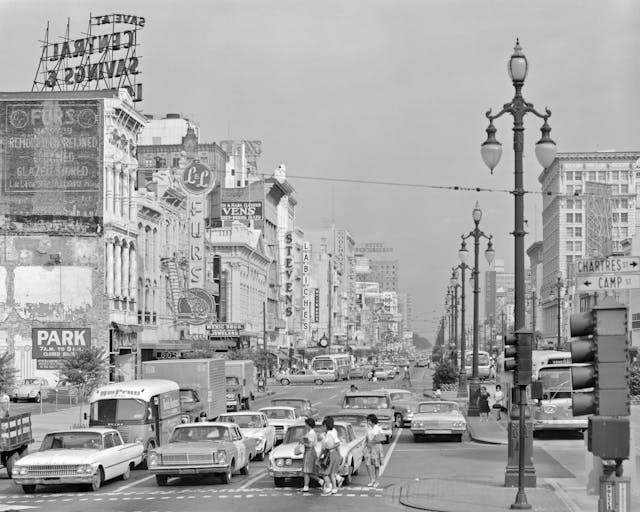 1960s Canal Street cars and culture of New Orleans