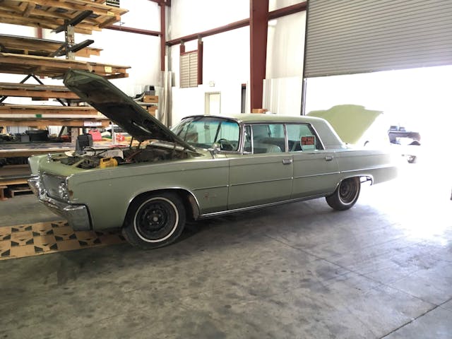 1964 Imperial Crown in garage for sale sign