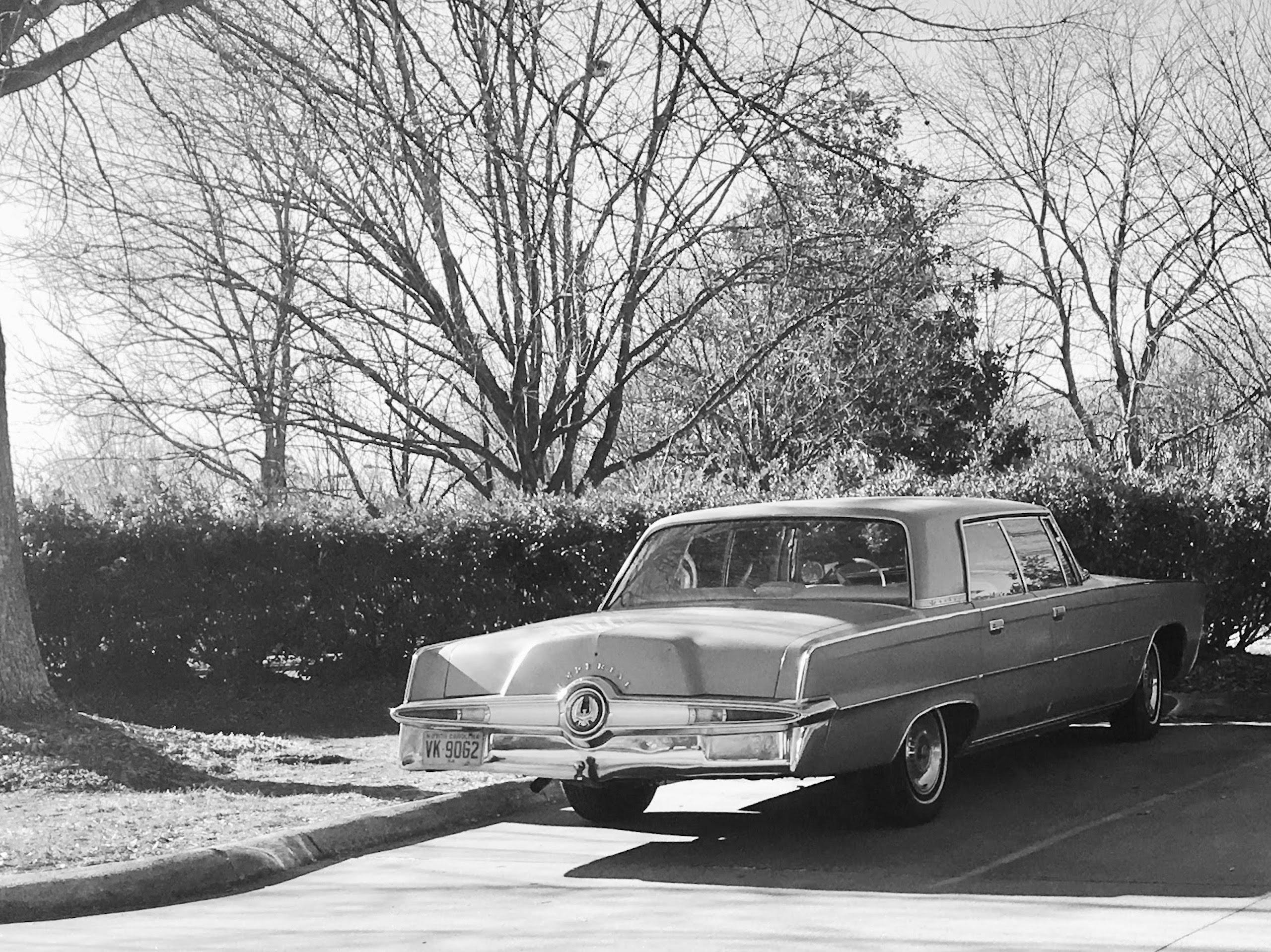 1964 Imperial Crown rear three-quarter black white