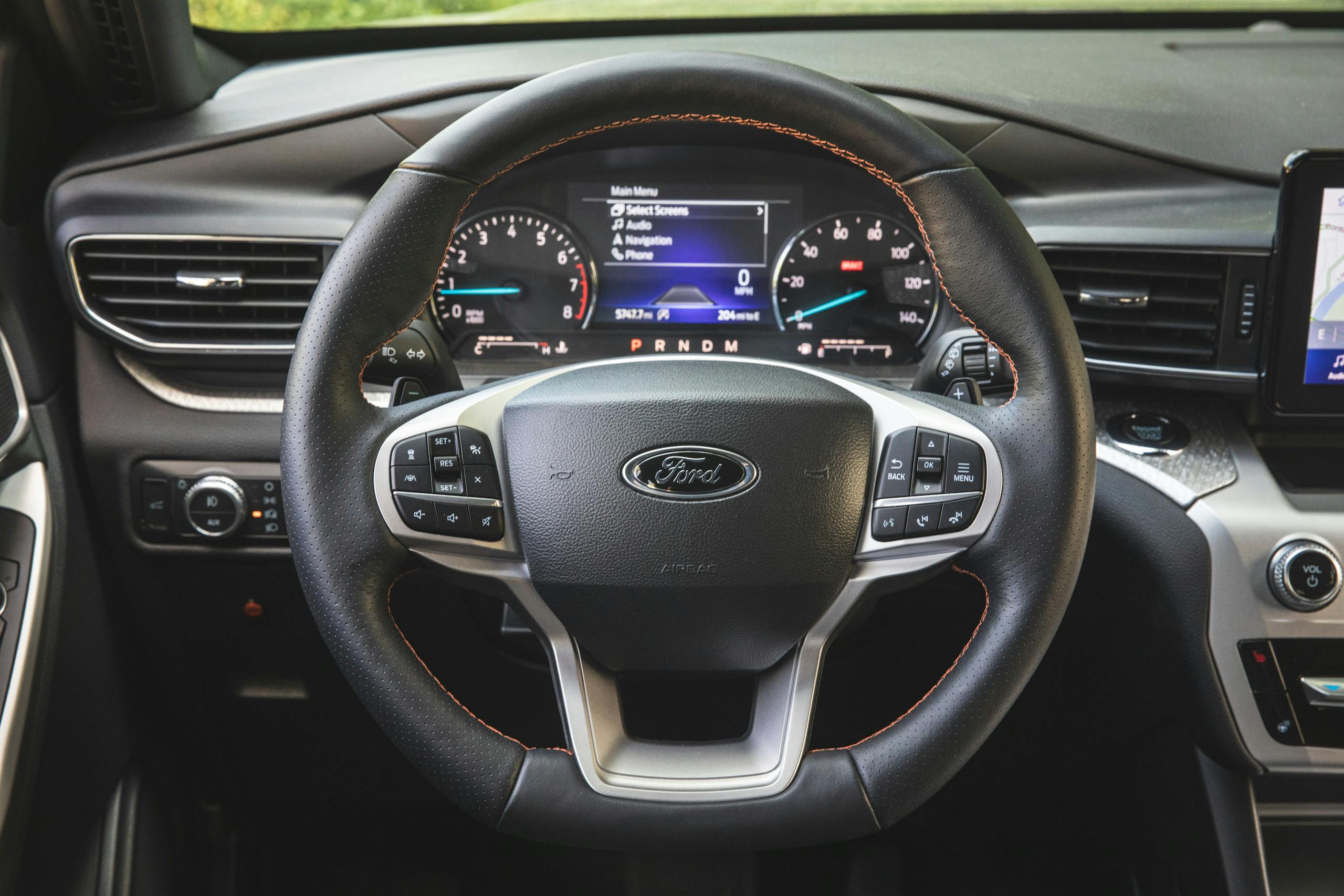 Ford Explorer Timberline interior front steering wheel driver cockpit