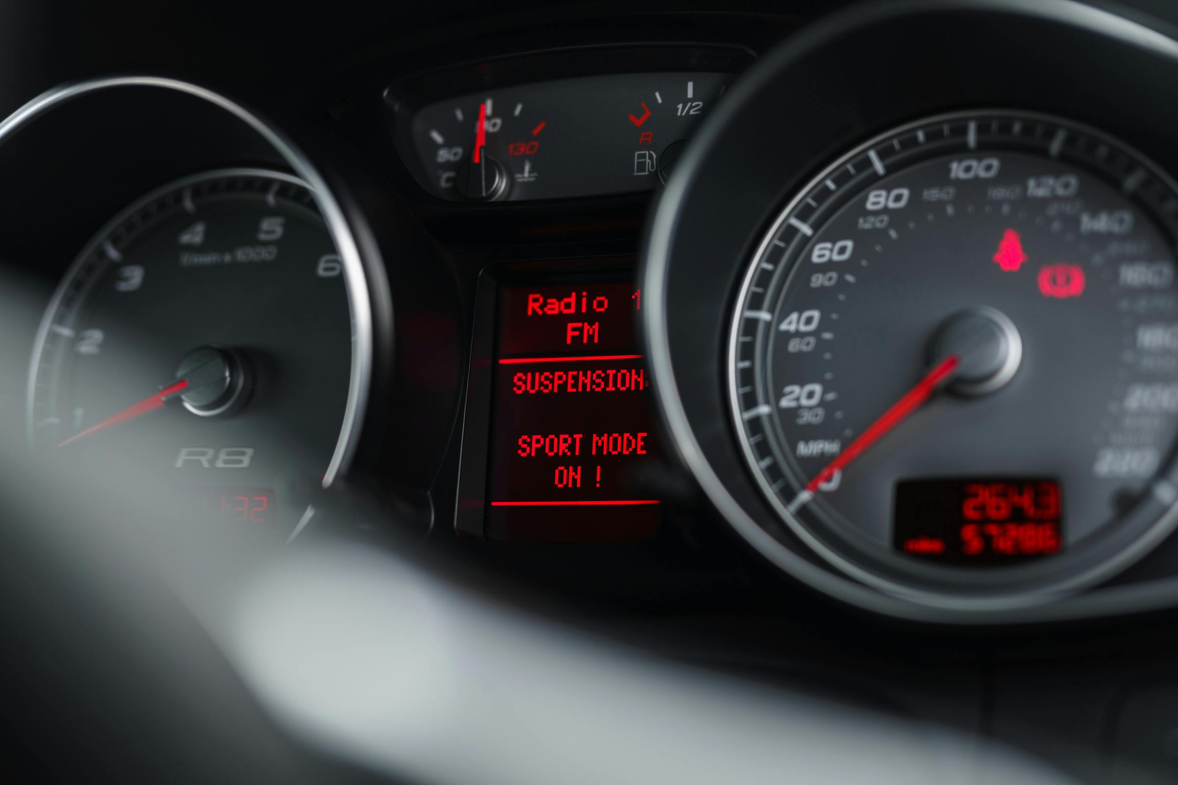 Audi R8 interior dash gauges