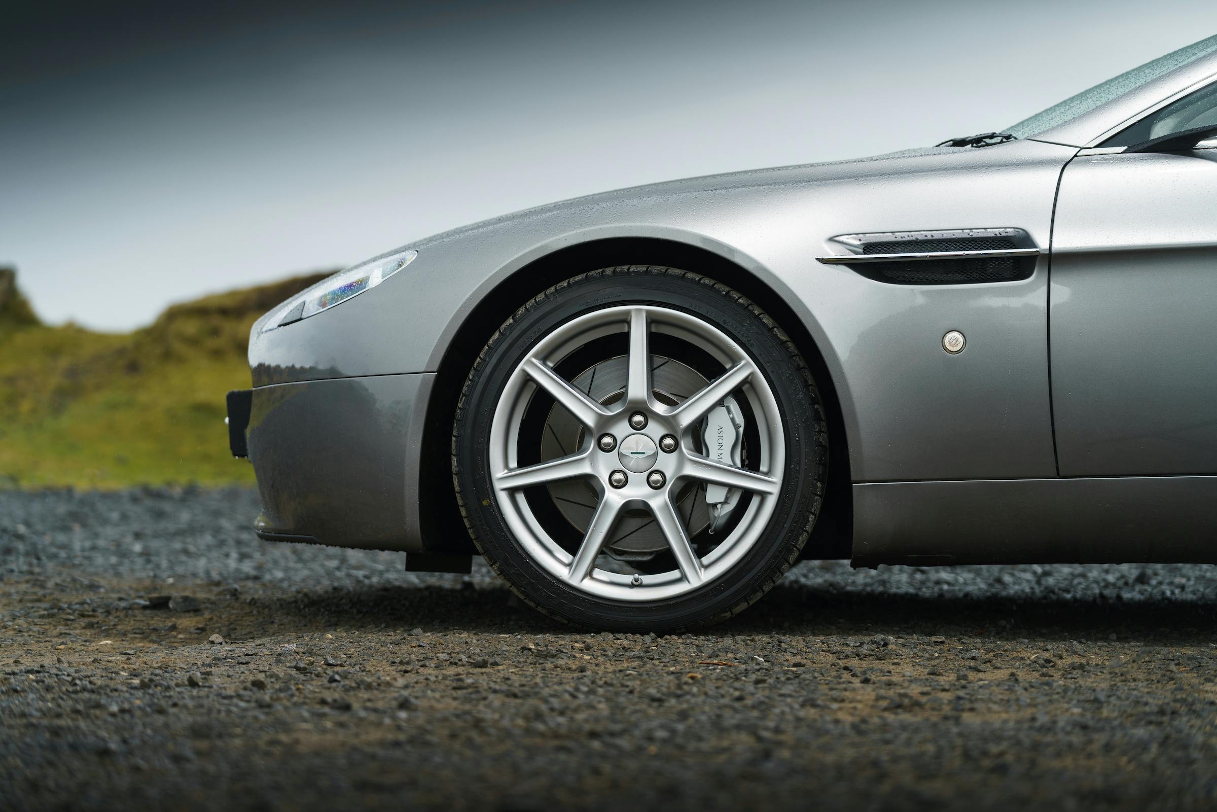 Aston Martin V8 Vantage front half profile wheel tire
