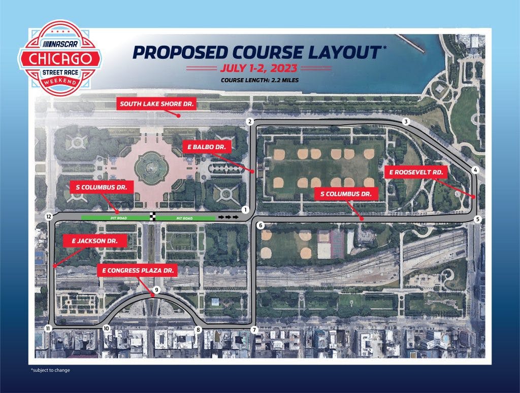 2023 Chicago nascar proposed course street race