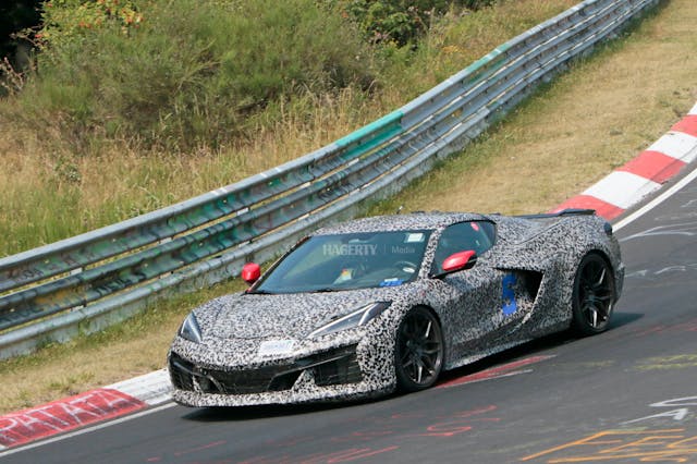 Corvette E-Ray camo front three-quarter track