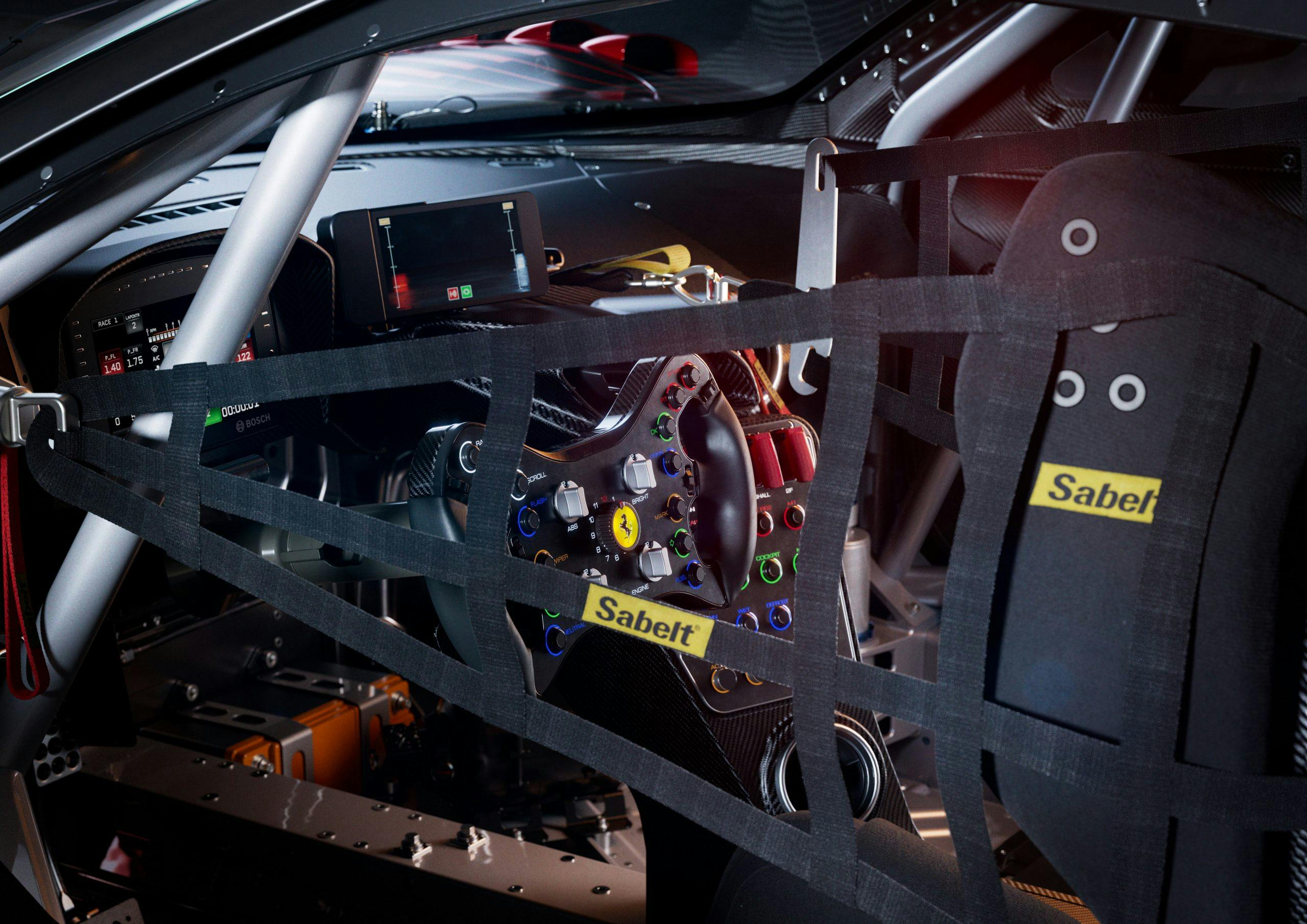Ferrari 296 GT3 racecar interior cockpit