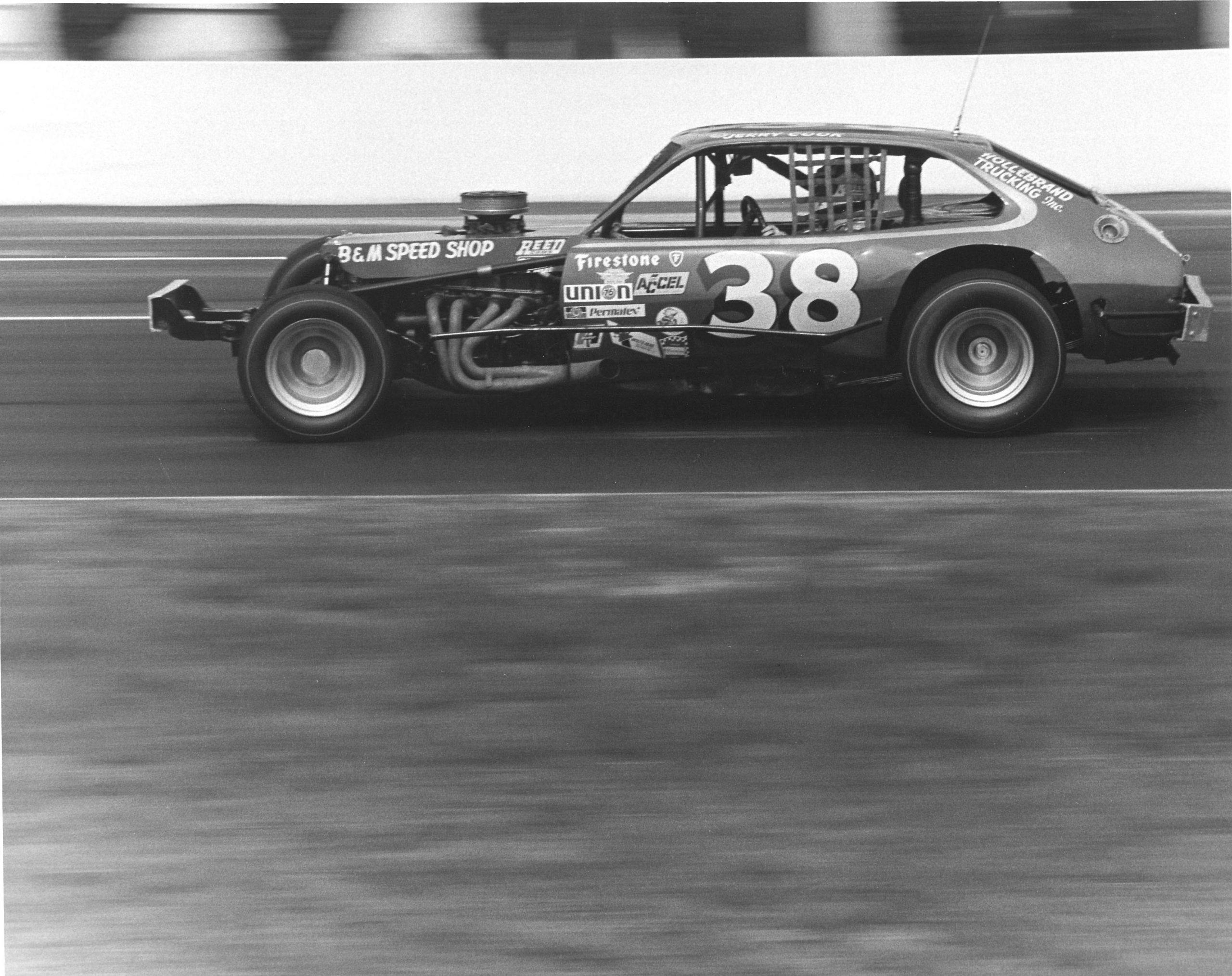Ford Pinto race car Jerry Cook action