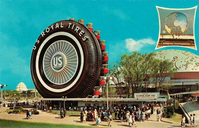 Giant Uniroyal tire - 1964 Worlds Fair postcard 2