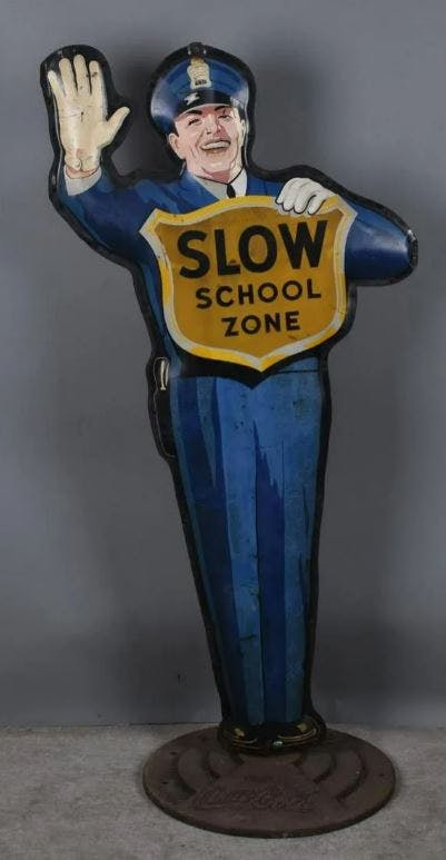 Mark Smith Auction - School Zone sign