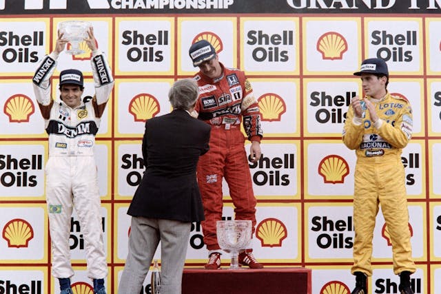 Nigel Mansell England Grand Prix podium win 1987