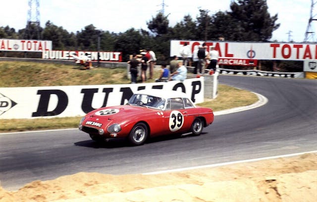 Paddy Hopkirk and Andrew Hedges BMC MGB Le Mans