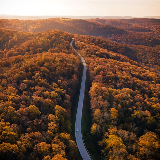Rural Arkansas autumn hills