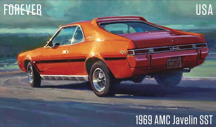 USPS 1969 AMC Javelin SST mail stamp
