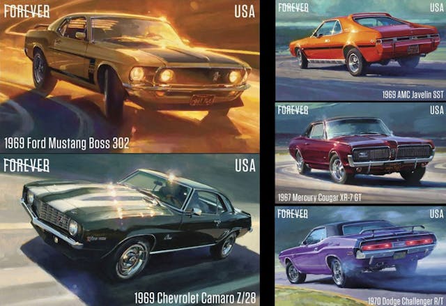 USPS Post Office Pony Car Stamps collection group