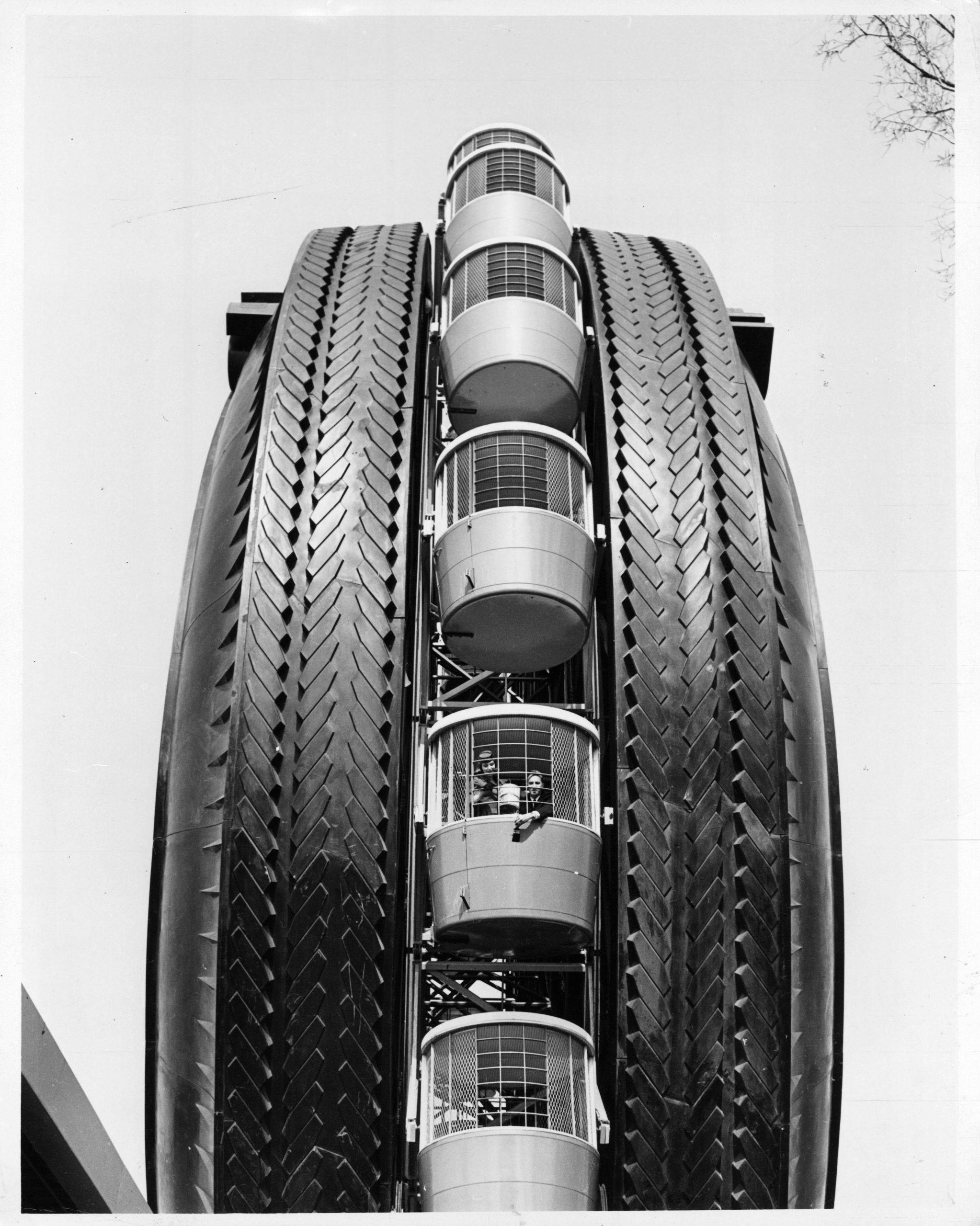US Rubber Company Ferris Wheel 1964 Worlds Fair black white