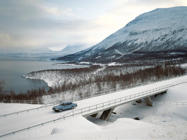 Volvo 240 snowy landscape