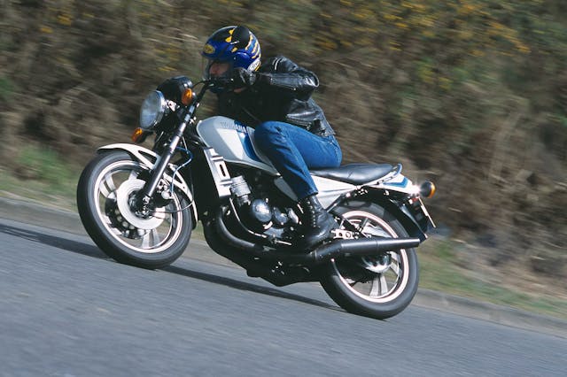 Yamaha RD350LC riding action