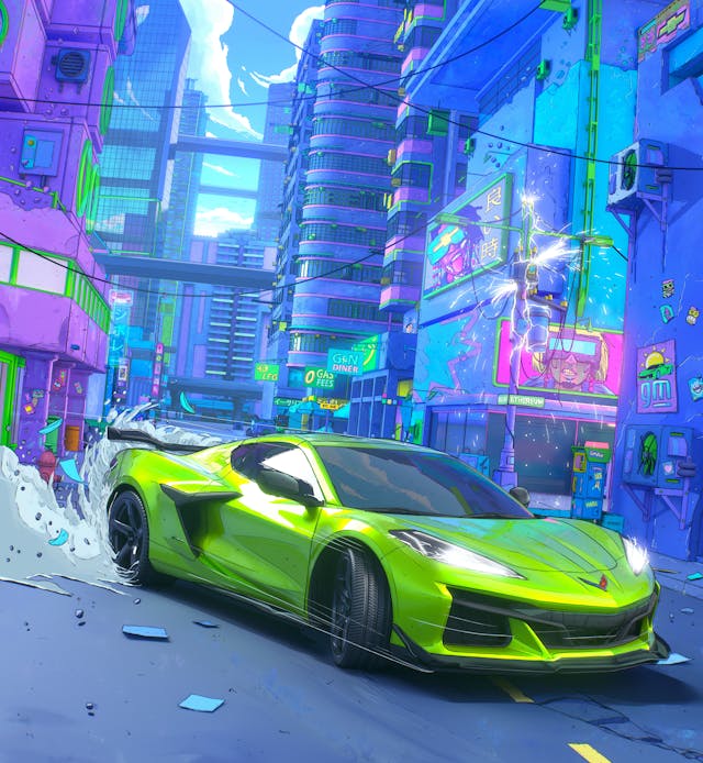 Chevrolet Corvette Z06 ‘Own the Color’ NFT Artwork minted green