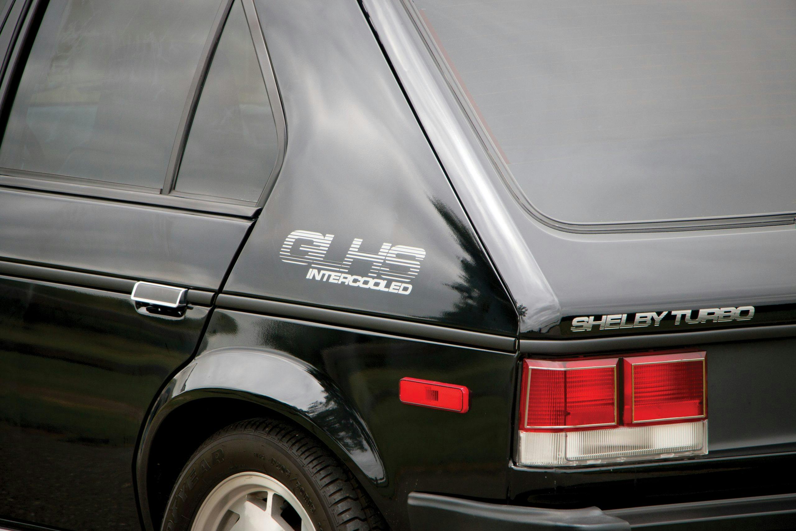 1986 Dodge Shelby Omni GLHS rear corner